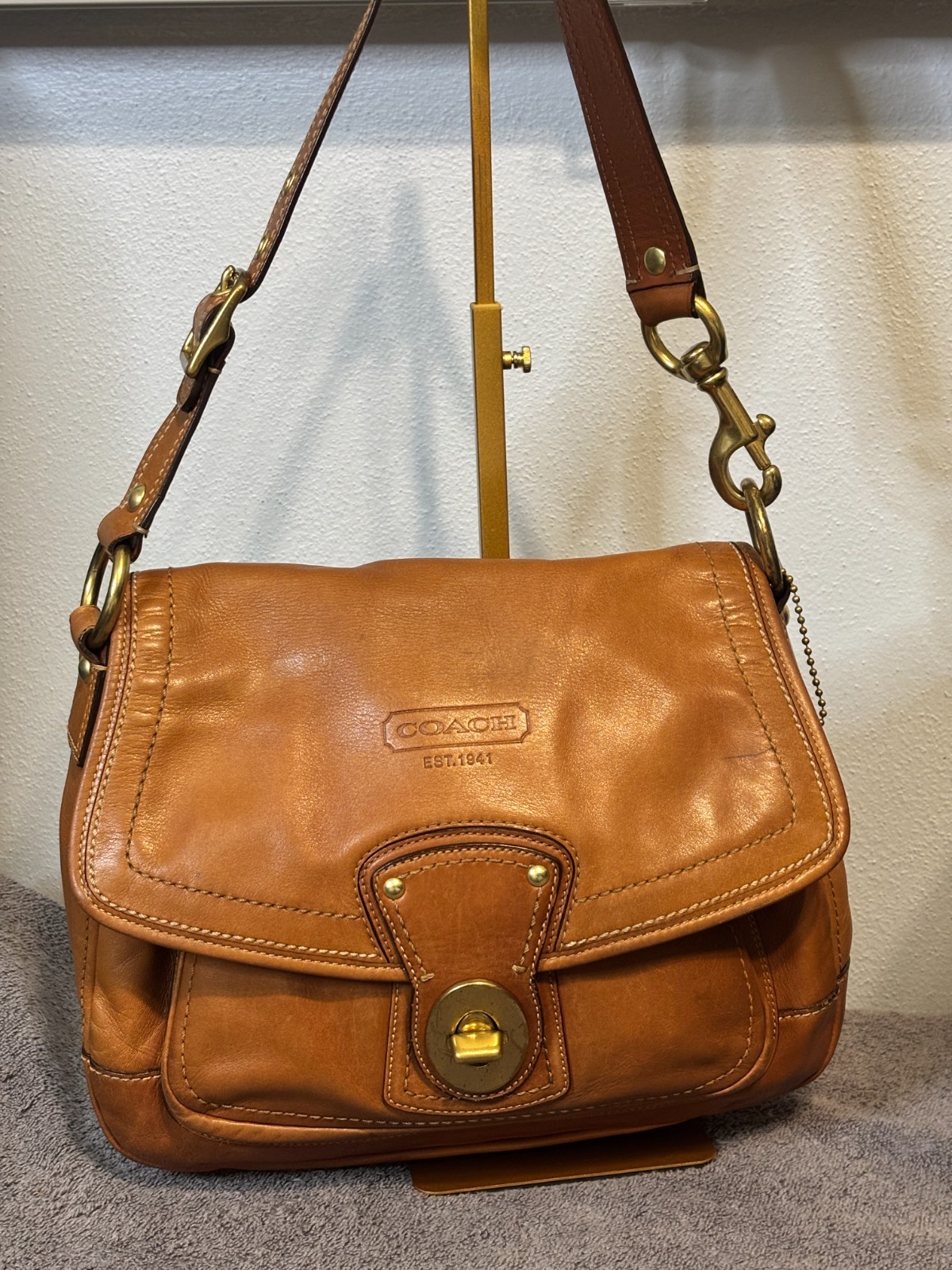 Coach Legacy Ali Flap Bag 12854 British Tan Leather Crossbody Shoulder Bag