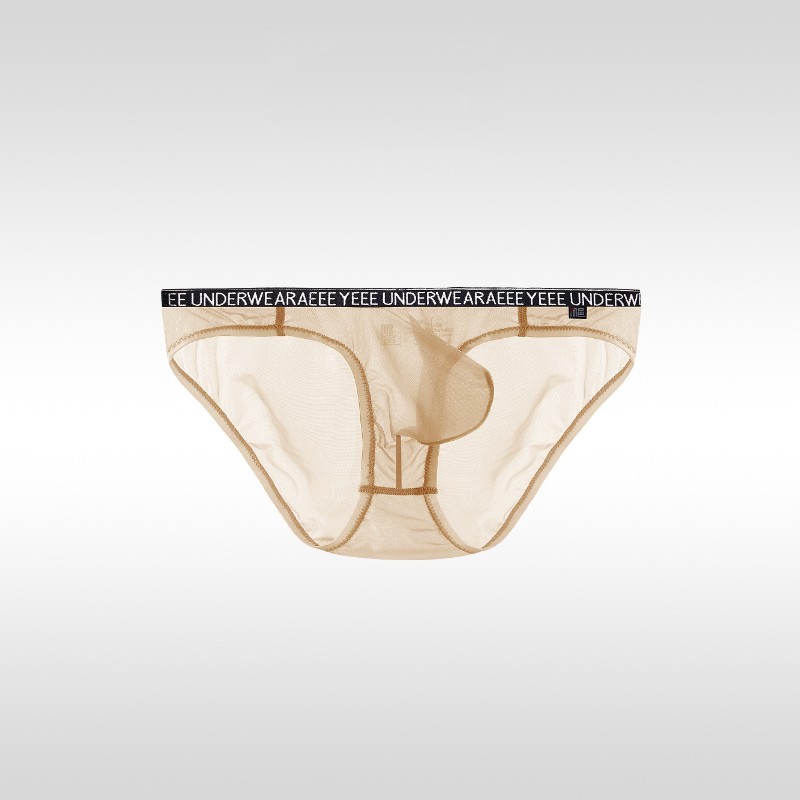Men’s Ice silk Transparent Underwear Seamless Panties Low-waist Lingerie Briefs