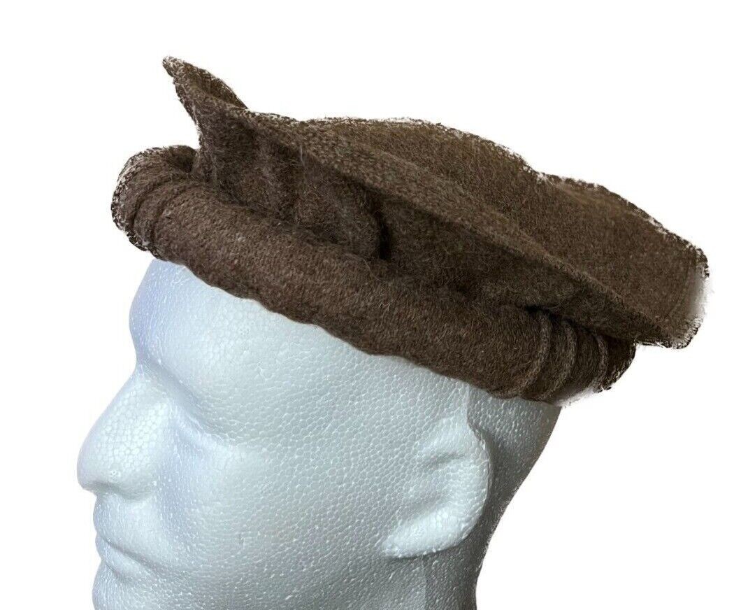 Afghan Pakistan Chitrali Pashtun Tribal Pakol Cap Tupi Kufi Topi Hat Dark Brown