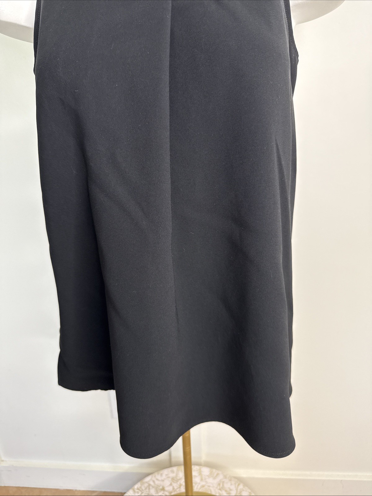 Theory Womens Size S Black High Neck Sleeveless Tunic Blouse Back Zip