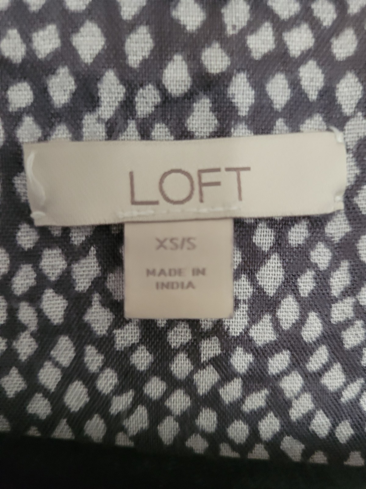 LOFT Lightweight Airy Gray Patterned Open Cardigan Flowy Beachy Coastal Small