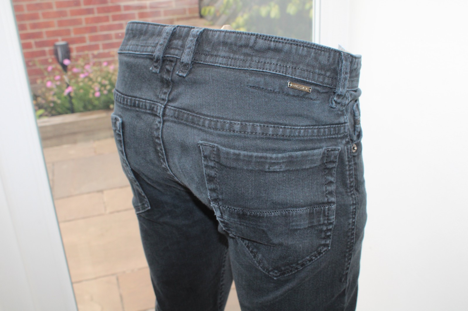 Diesel Thommer W32 L32 Jeans Black Slim Skinny Taper Stretch Tapered 32R Zip