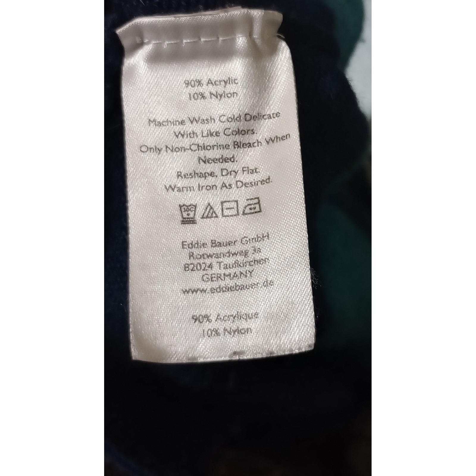 Eddie Bauer Womens Striped Crewneck Sweater Navy Teal Blue Green Knit Size M