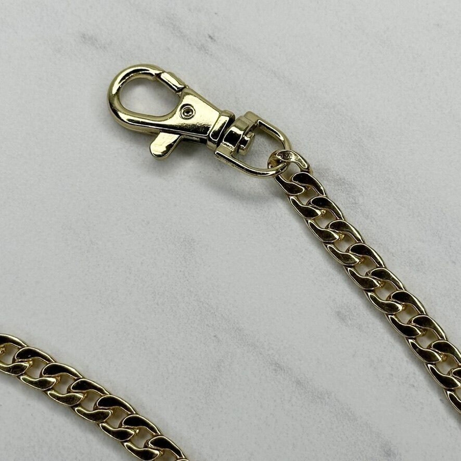 Gold Tone Flat Chain Link Purse Handbag Bag Replacement Strap