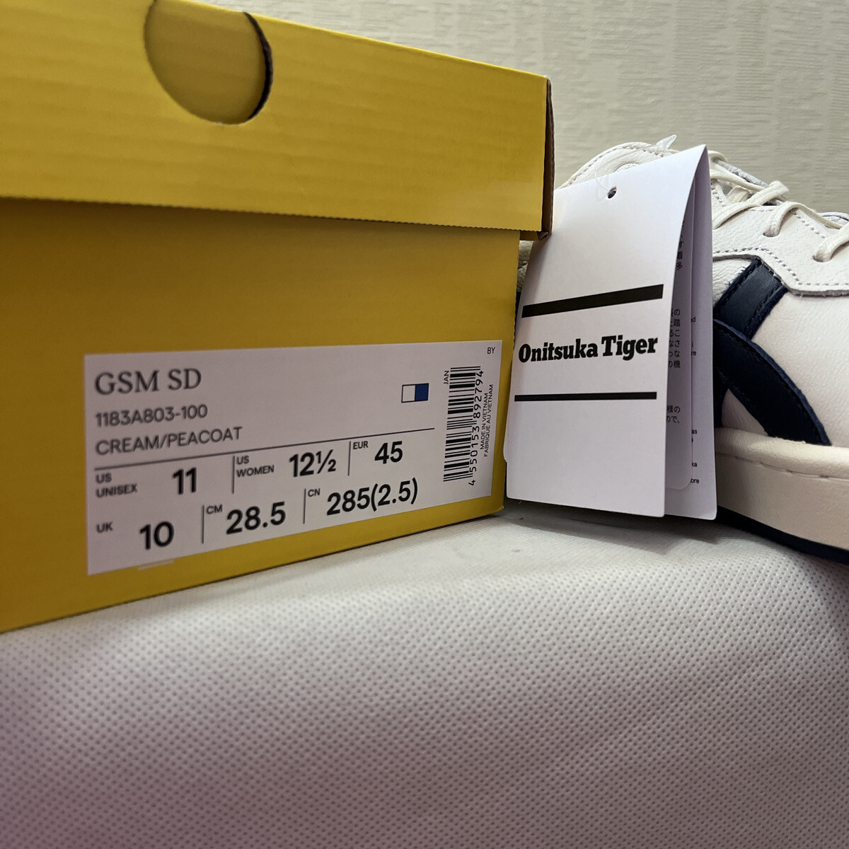 Onitsuka Tiger GSM SD 1183A803 100 Cream Peacoat Men Shoes US7.5-14