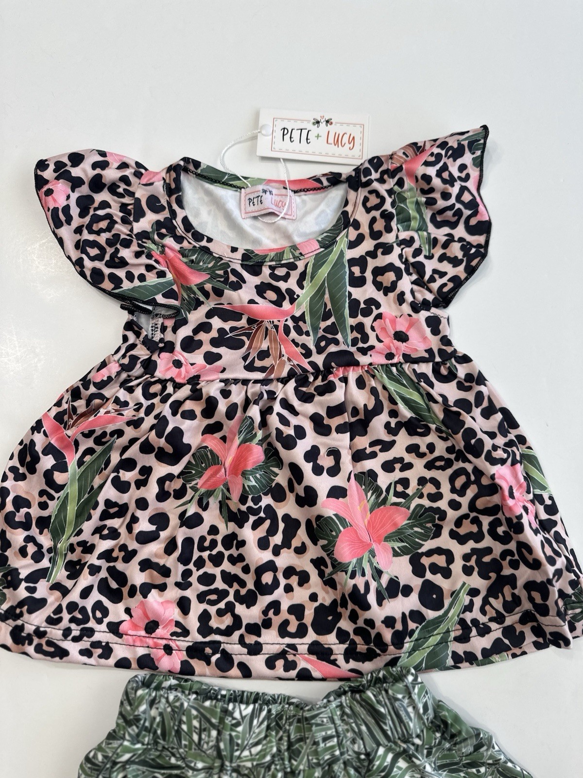 Pete & Lucy Tropical Princess Outfit Set Leopard Jungle 0-6 Months NWT