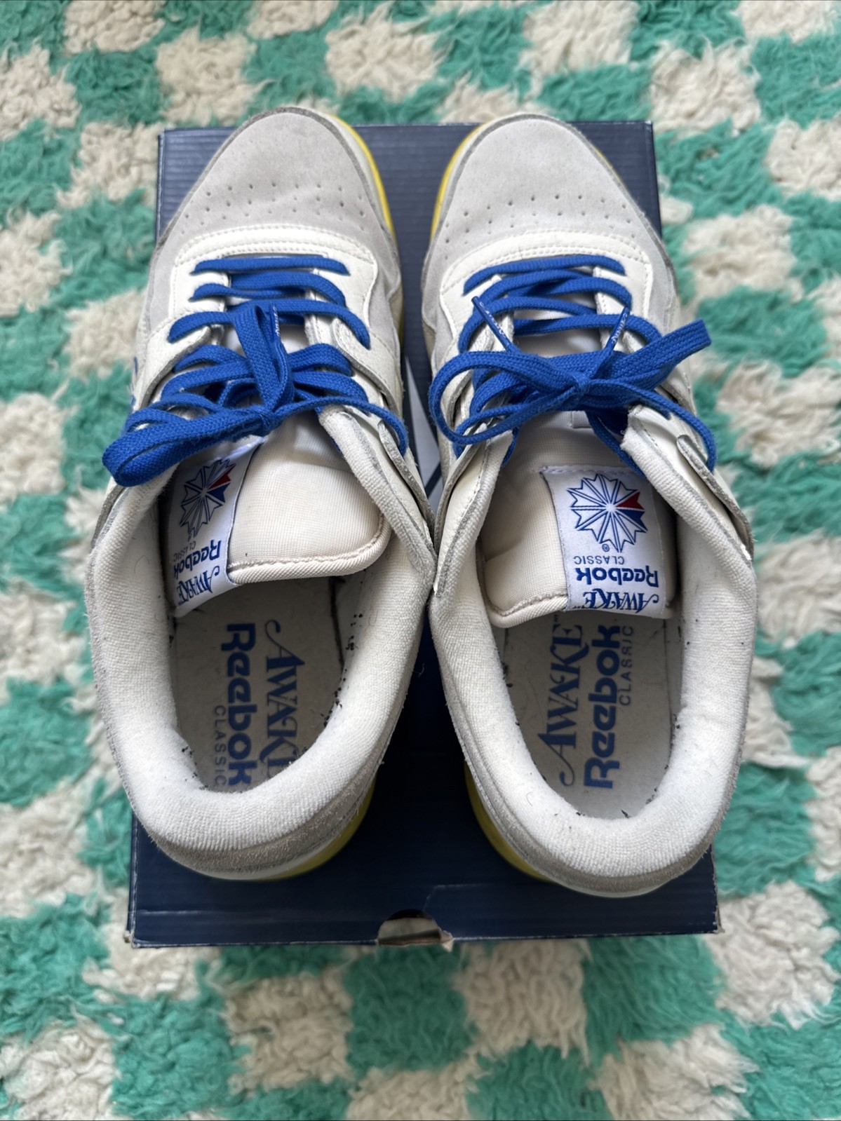 Awake NY x Reebok Workout Plus “Sandtrap / Blue” Size 12.5