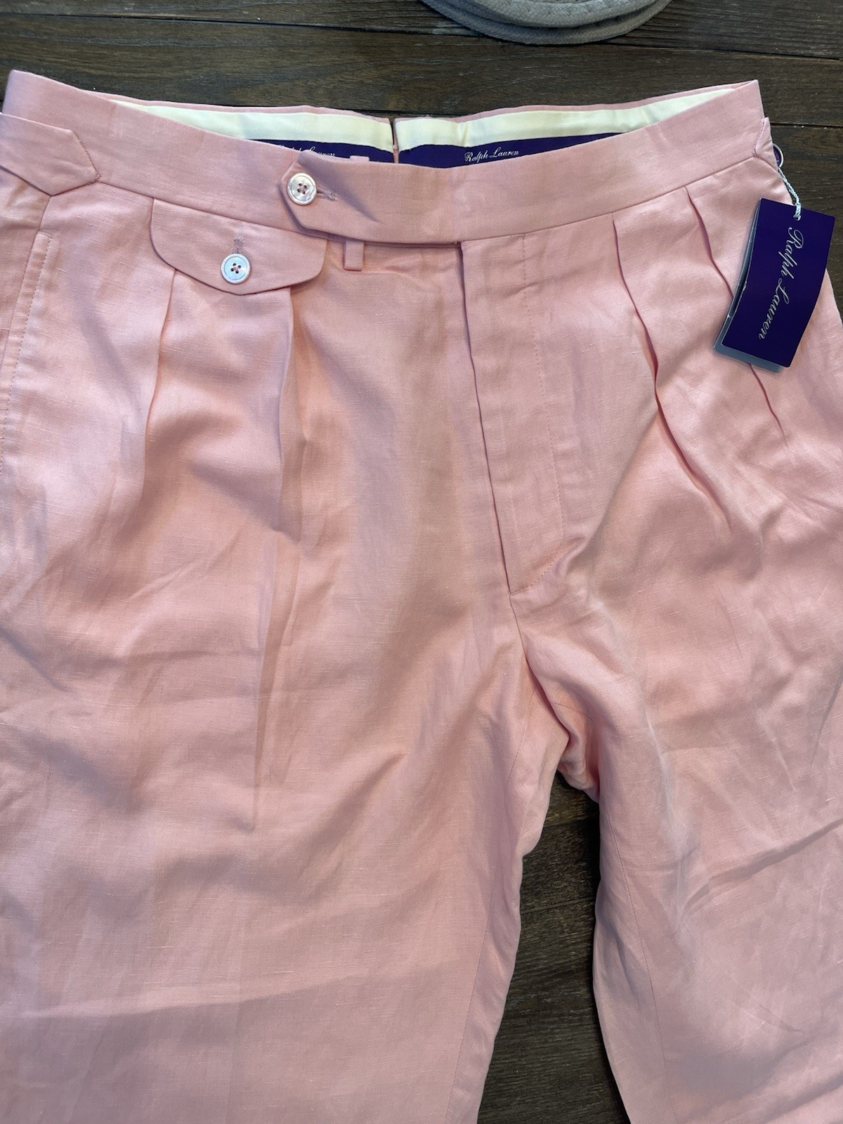 Ralph Lauren Purple Label Linen Pleated Trouser