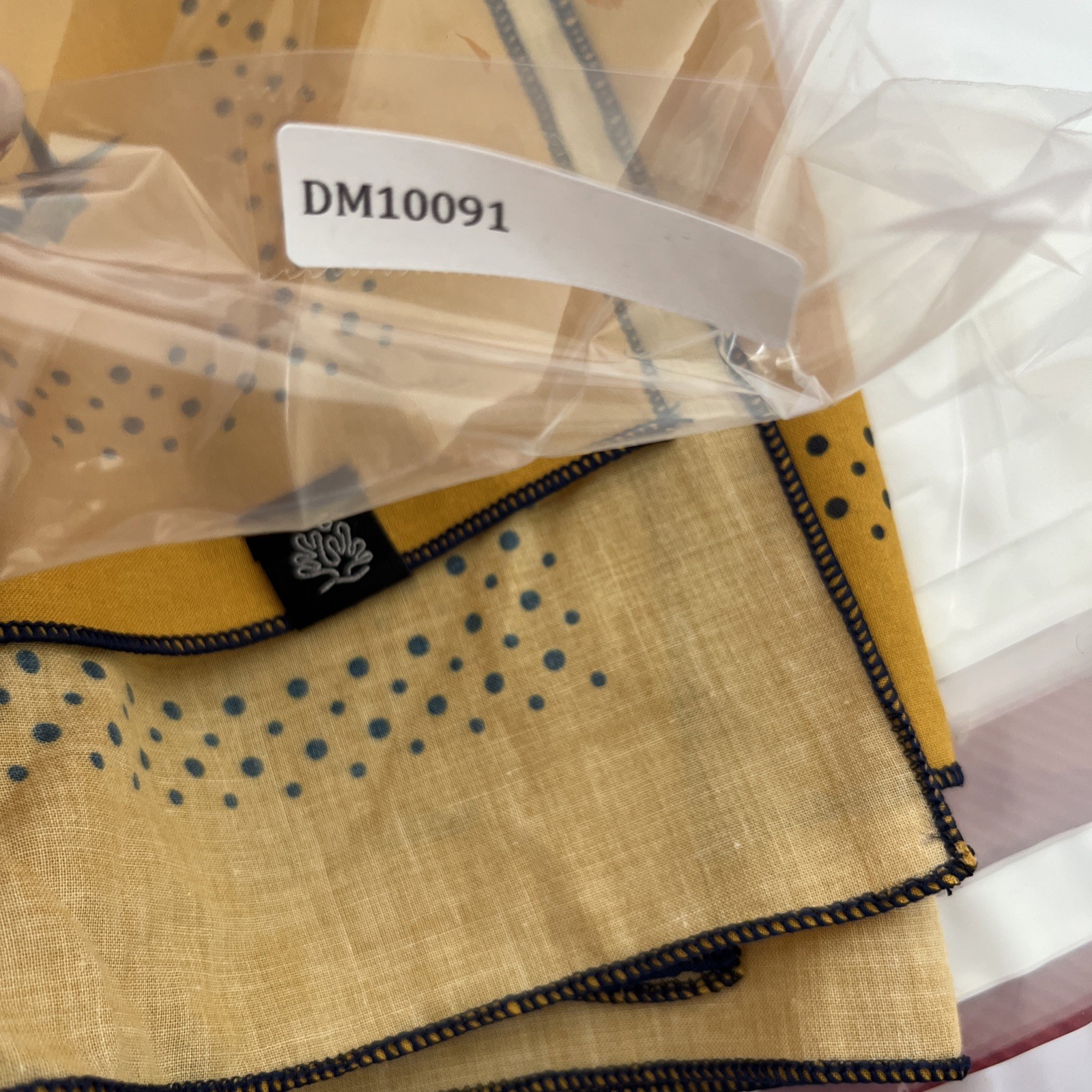 White Moss Paper Crane Scarf Yellow Gold Square Handkerchief Bandana
