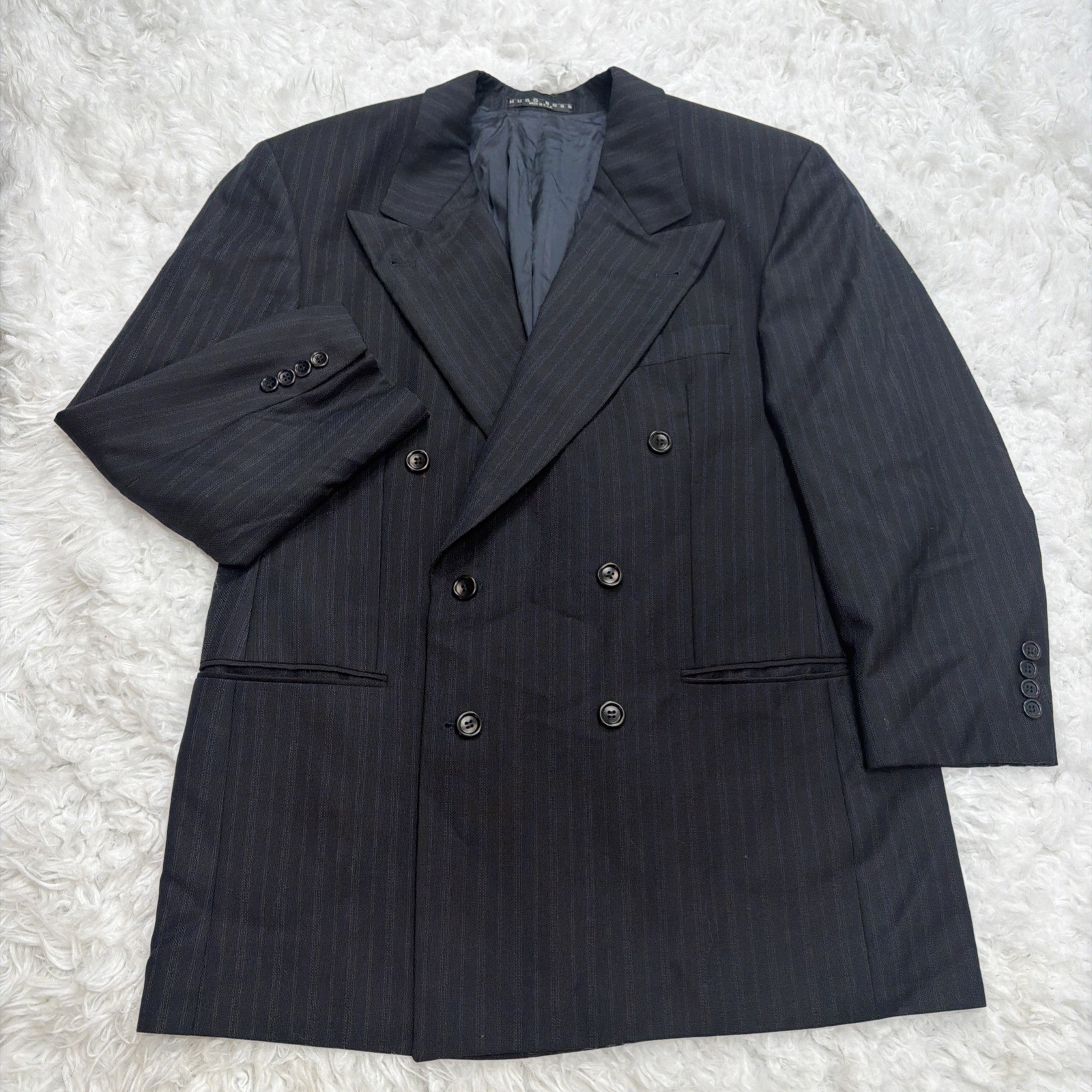 VTG Double Breasted Sport Coat Blazer HUGO BOSS CELSIUS OMEGA Made In USA 40S