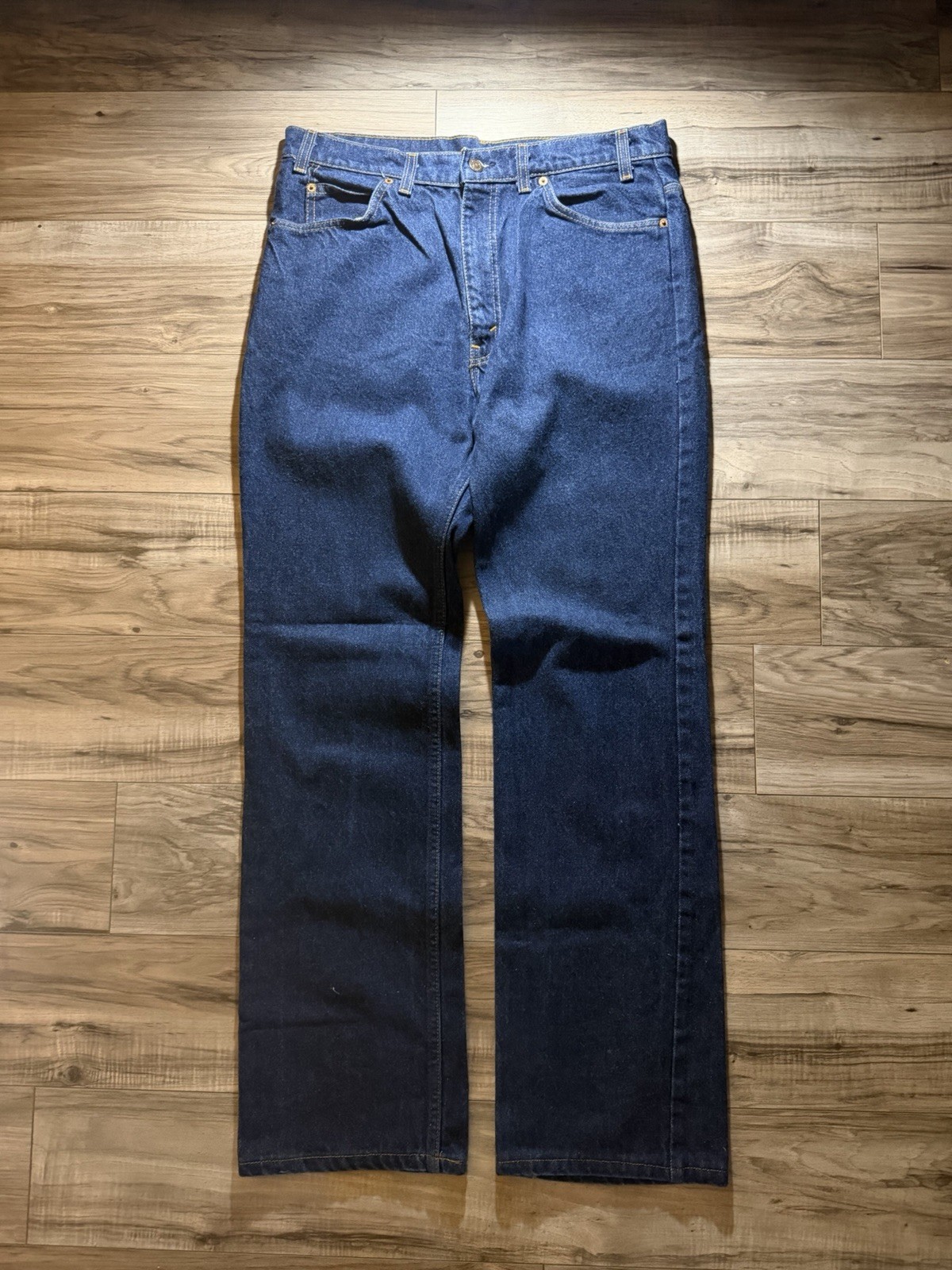 Vtg 1988 Levi’s Orange Tab Men’s 517 Bootcut Red Batwing Tag 34×32 Made in USA