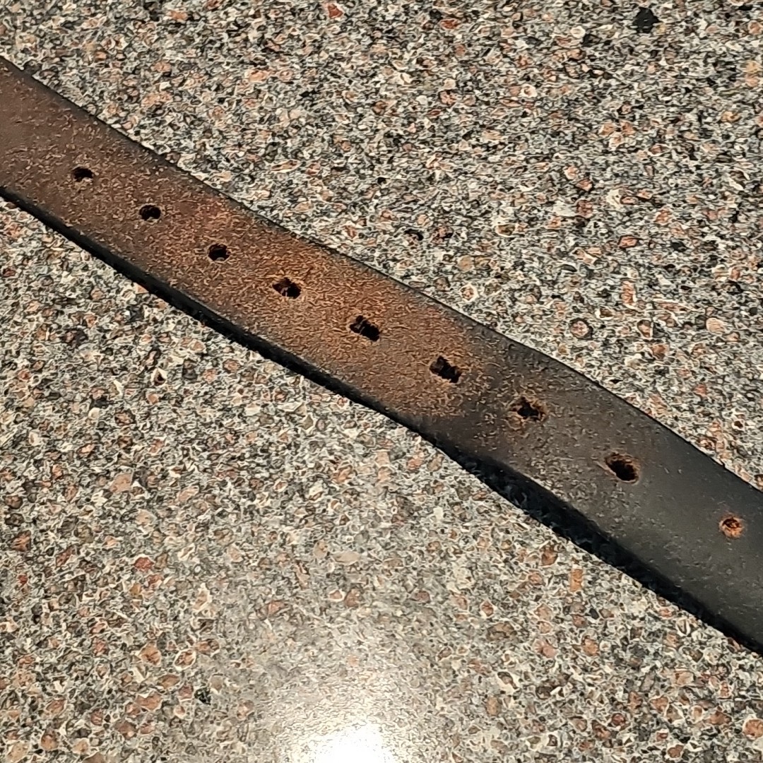 Jon Wye USA Made Brown Leather Belt Great Wave off Kanagawa Tsunami 38-45 Waist