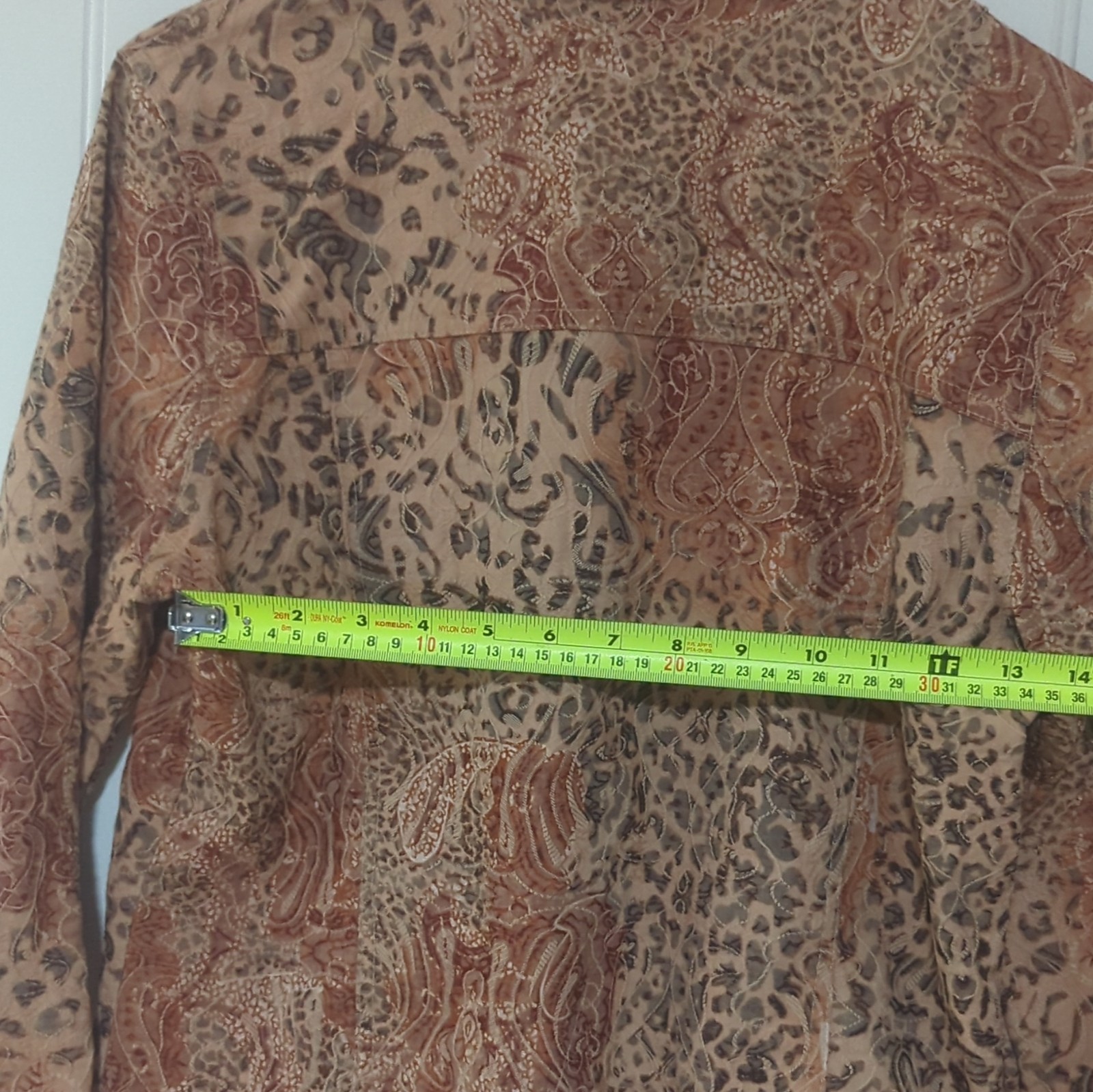 Analogy Womens Brown Animal Print Collared Button-Up Long Sleeve Top M