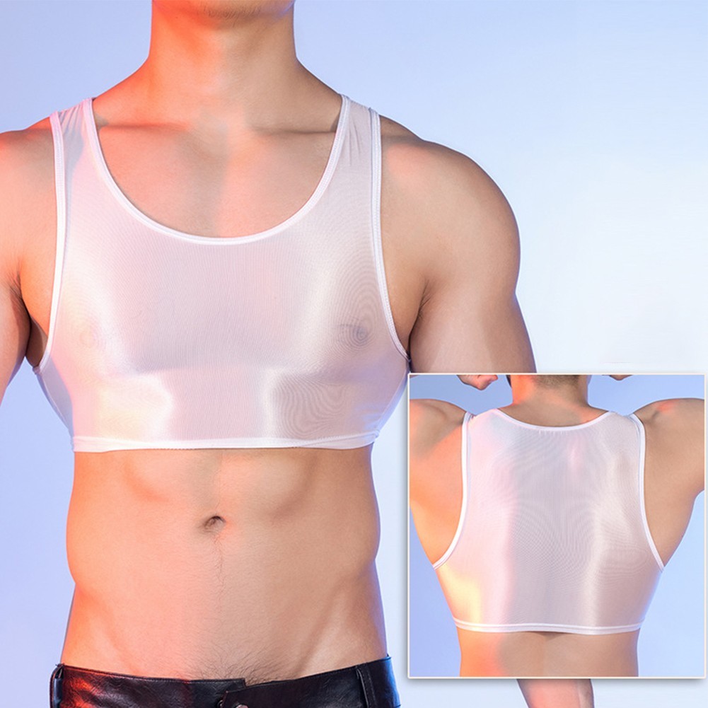 For Fitness For Yoga Glossy Tank Tops Mens Sleeveless Vest Nylon Fabric