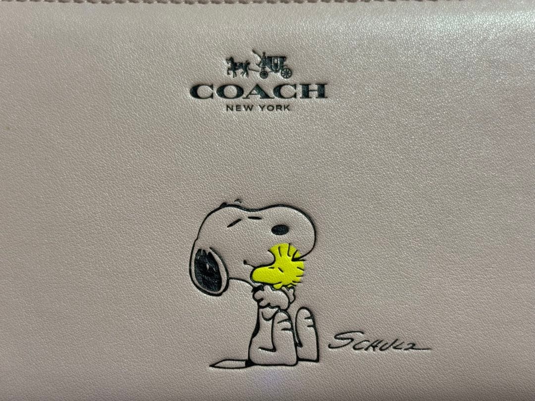 COACH Snoopy Long Wallet Pink Peanuts Limited Collaboration
