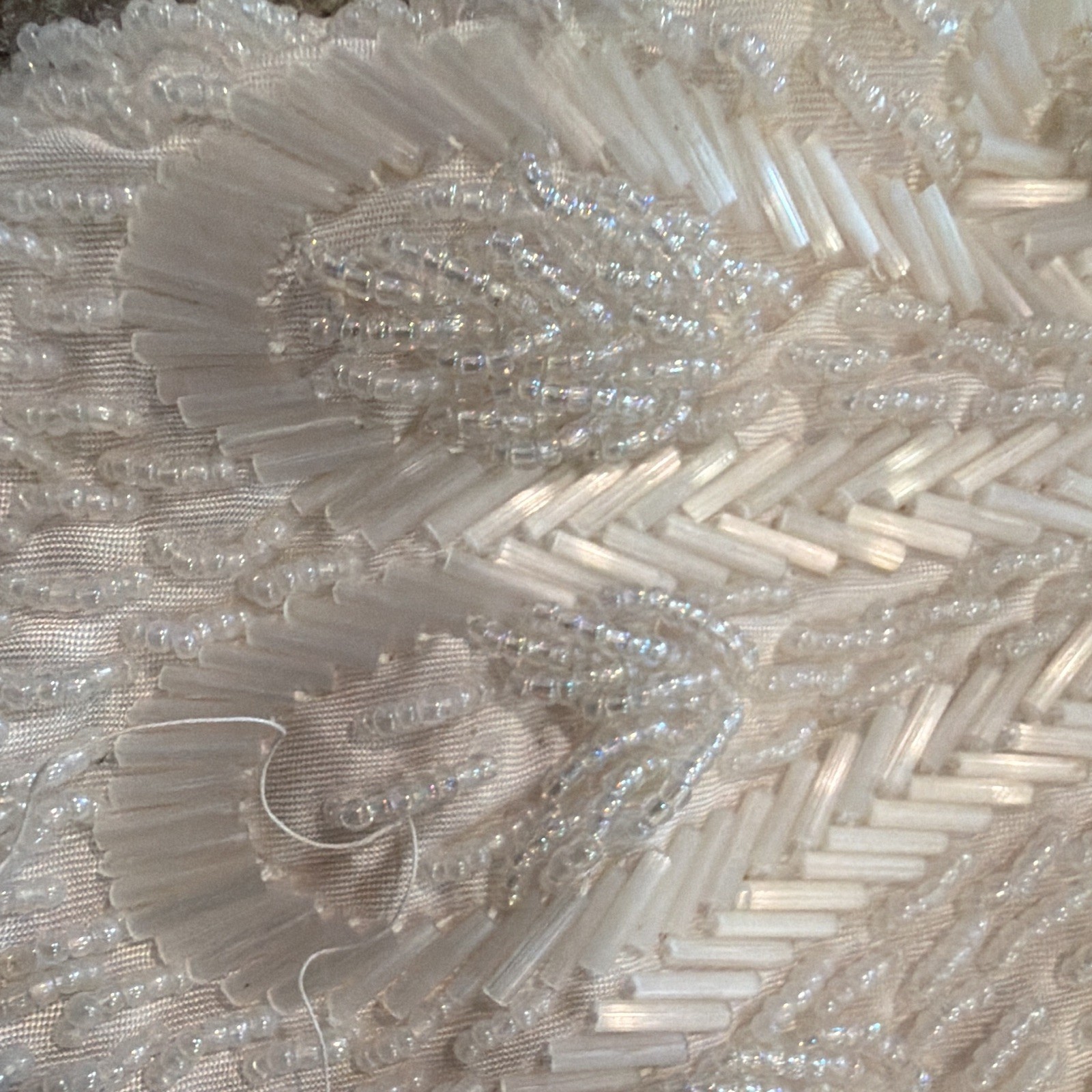 Vintage Regale Ltd. white beaded evening clutch / shoulder bag