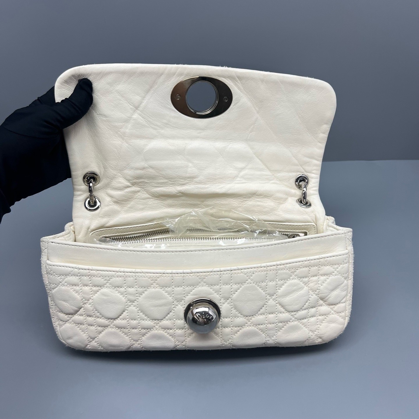 Dior Pre-Owned Authentic Underarm Bag White 27*13*6cm Free Tracked Shipping