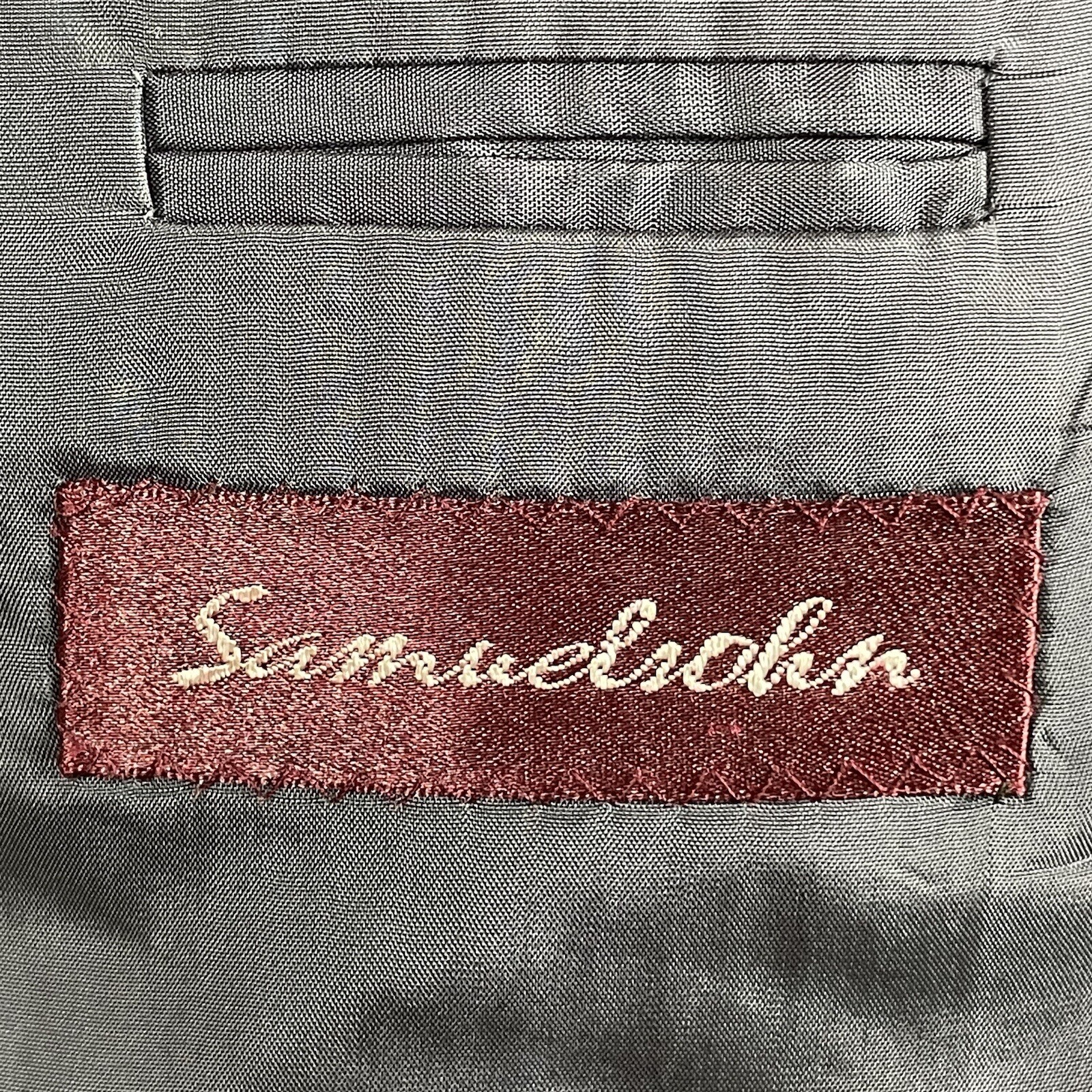 Samuelsohn Blazer Jacket Mens 42R Solid Dark Gray Dormeuil Amadeus