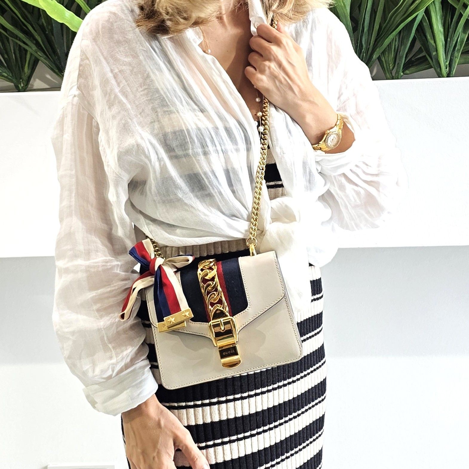 Gucci Slyvie Off White Flap Bag 19x13x6cm Serial number: 431666493075