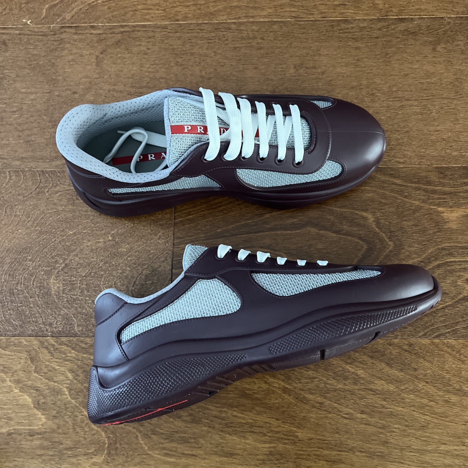 Prada America’s Cup Soft Rubber & Fabric Sneakers Amaranto 41