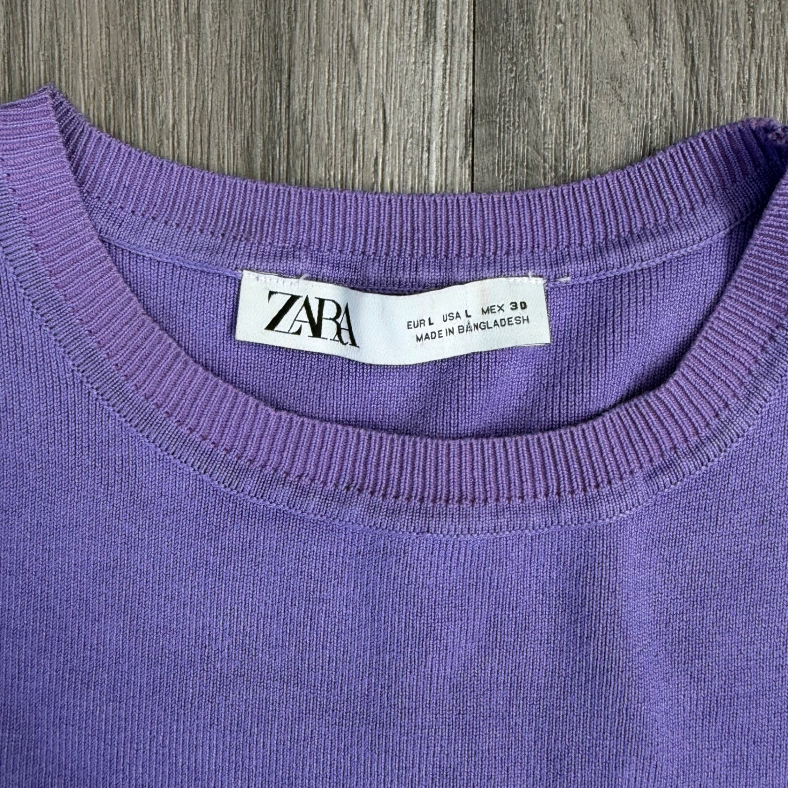 Zara Preppy Colorpop Soft Knit Cropped Tank Size L Lavender Purple