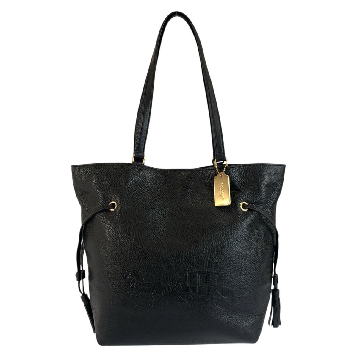 COACH Andy H2279-CA200 Tote Bag Shoulder Bag Black Gold Hardware leather