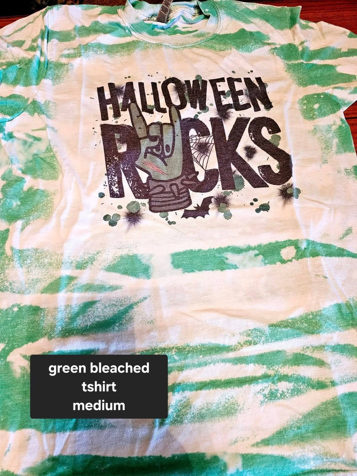 Bleached Green Medium Sublimation Halloween Tshirt