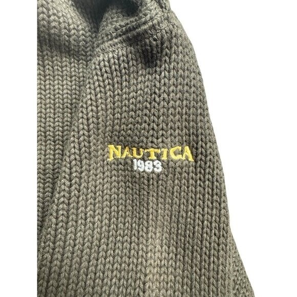 Vintage 90s Nautica Heavy Knit‎ Sweater Camo Deer Medium