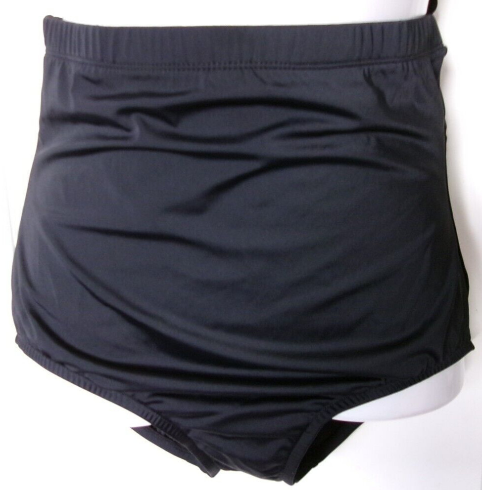 Swim Solutions High Waist Swim bottom Size 14 Black Tummy control Style 16687