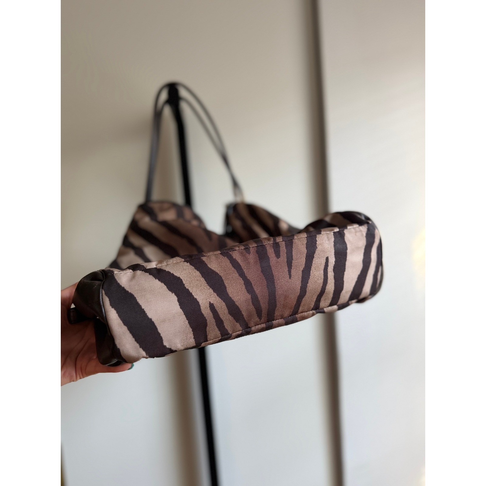 Coach Madison Phoebe Shoulder Bag – Brown/Beige Zebra Print Canvas & Leather