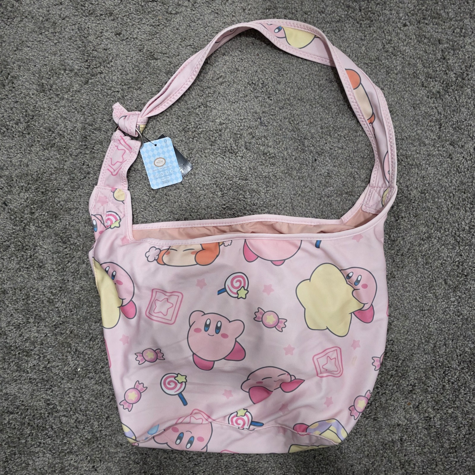 KIRBY OFFICIAL NINTENDO BLOWWORLD TOTE LARGE CROSSBODY HOBO BAG