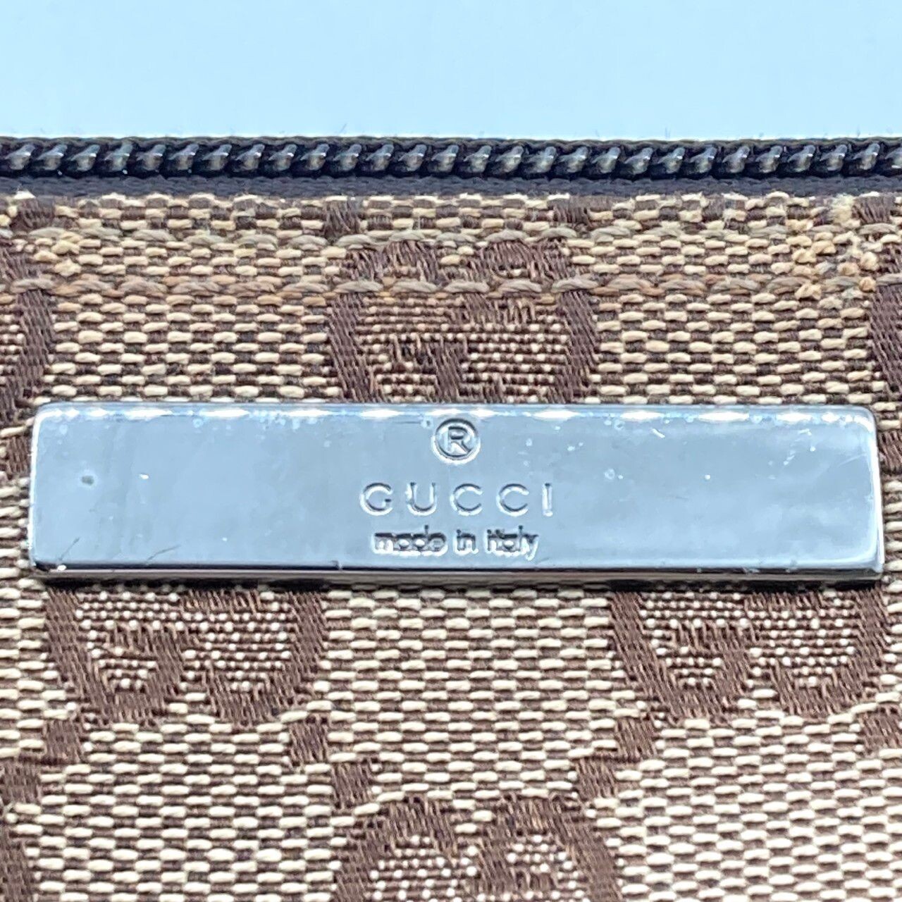 GUCCI Boat Bag Pochette GG Monogram Beige Vintage Authentic From Japan