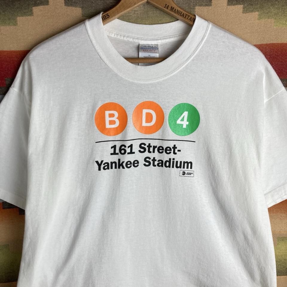 Vintage 90s MTA Subway 161st St Yankee Stadium White T-shirt | Size Mens XL