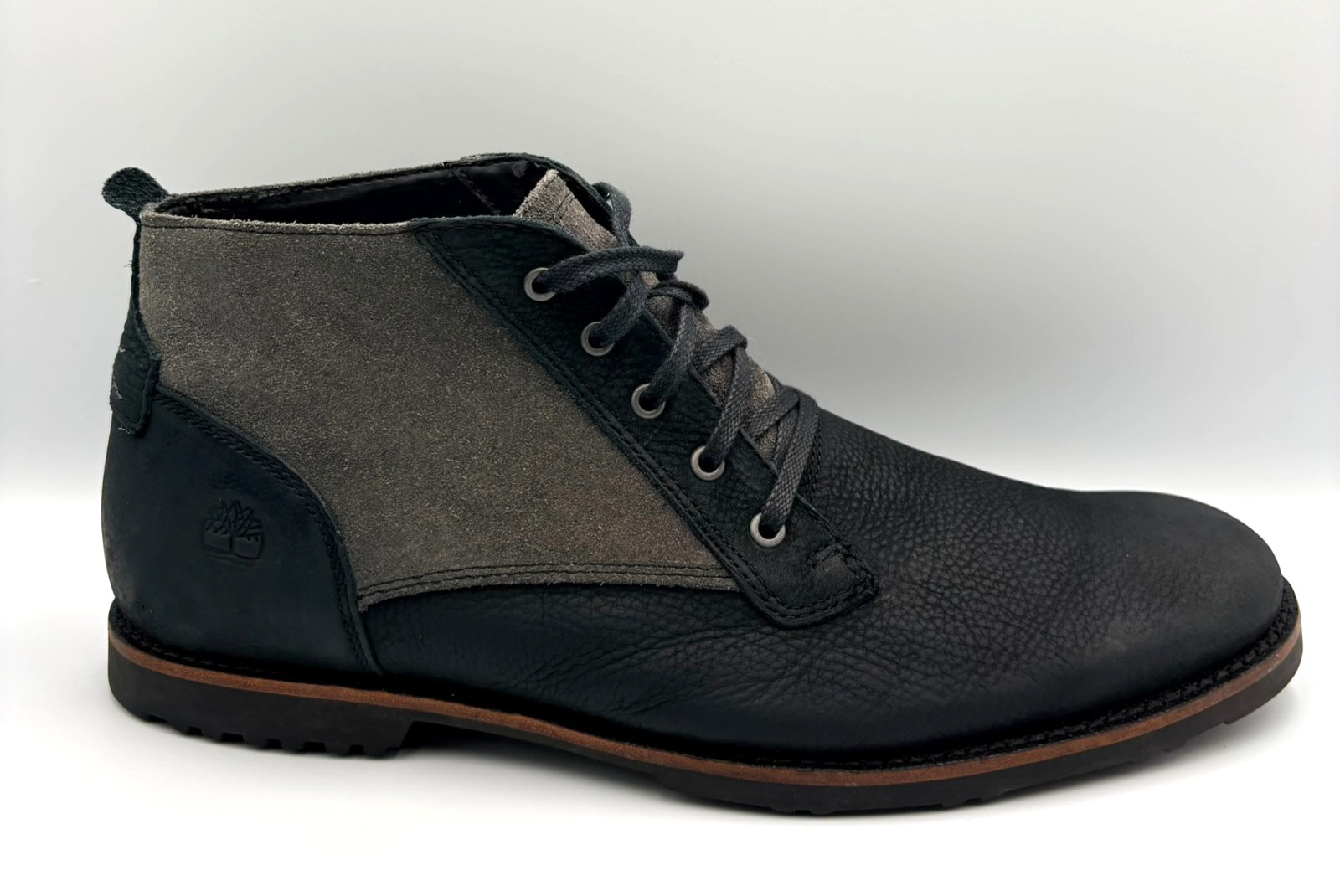 Timberland Kendrick Black/Forged Iron Leather Chukka Boots Size 12