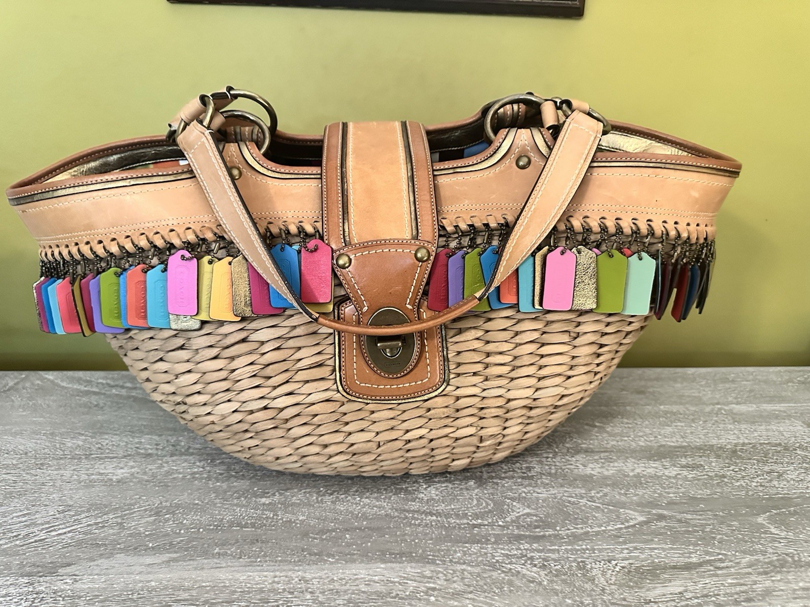 Coach Limited Edition Legacy “Lily” Straw Large Basket Bag