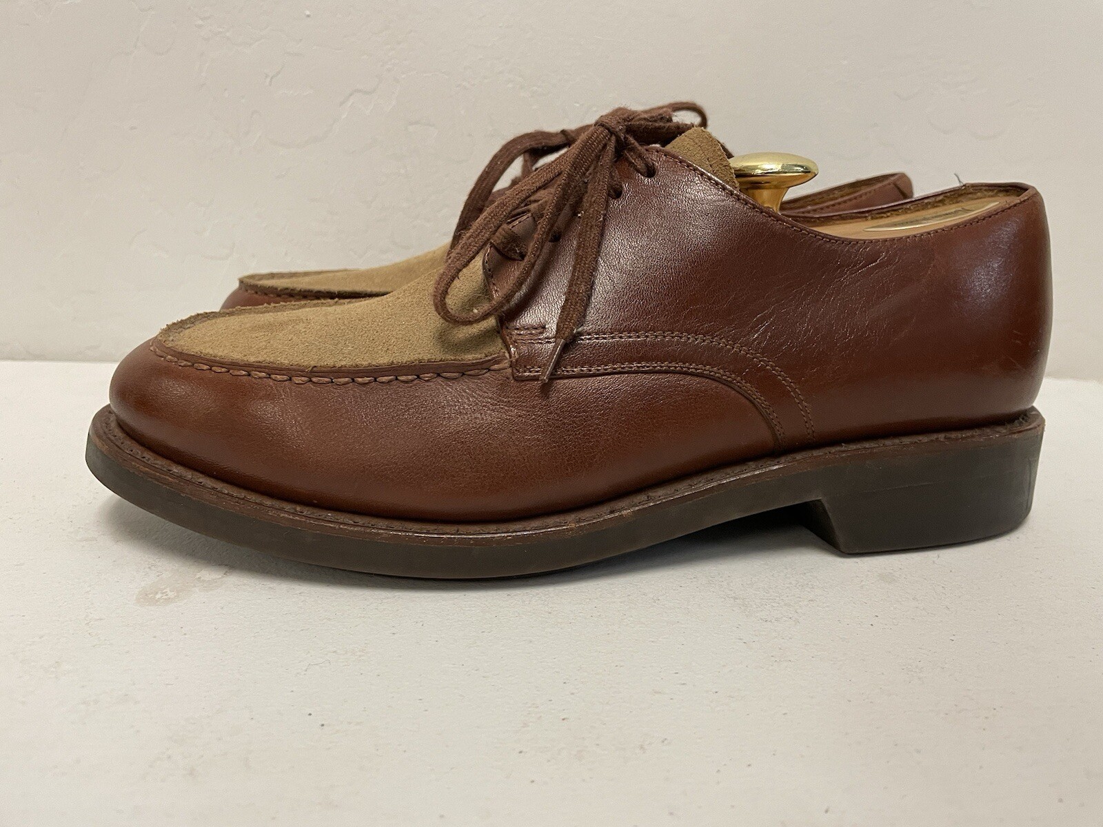 Polo Ralph Lauren Good Year Welted Two-Tone Derby Tan & Brown Size 9 D