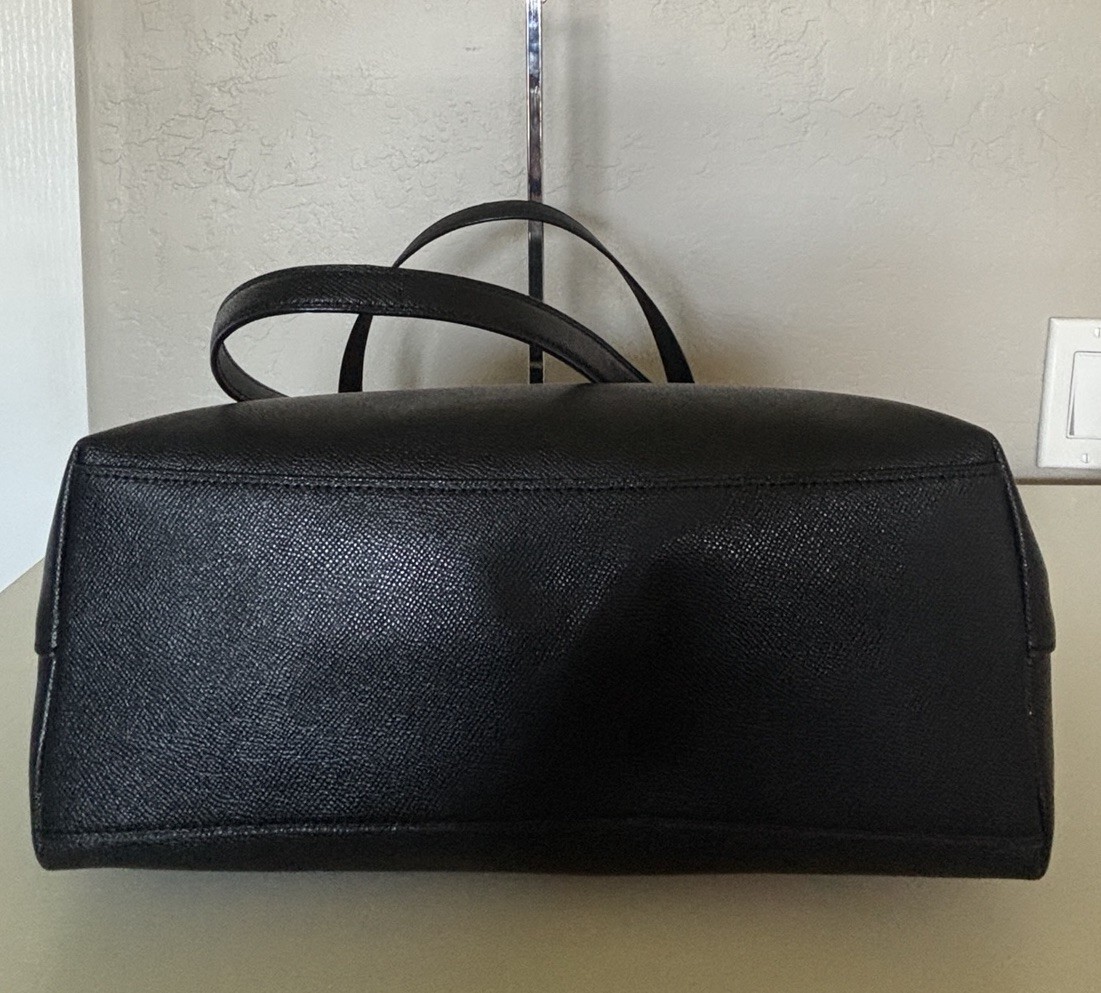 Coach Gallery Zip City Tote Bag Leather F79608 Black Silver