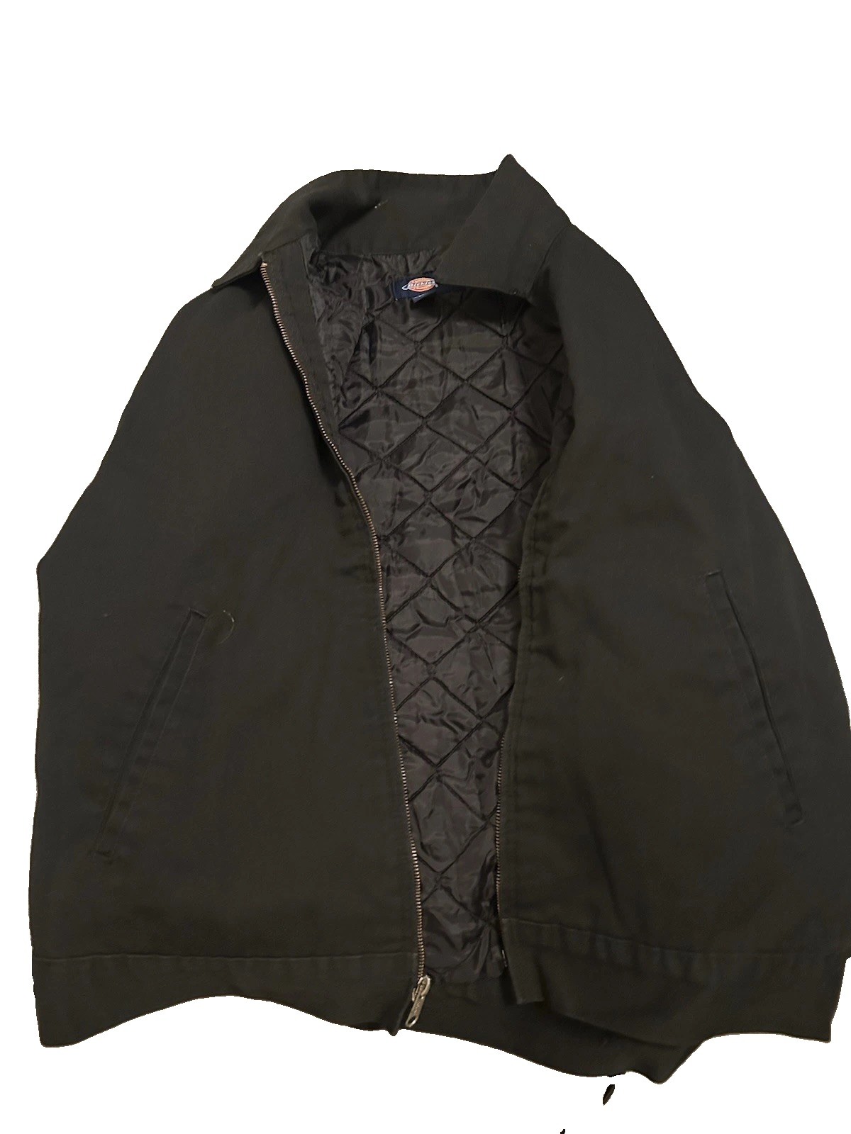 Quilt-lined Dickies Work Jacket In Large Size Used Zipper Does Not Zip Up