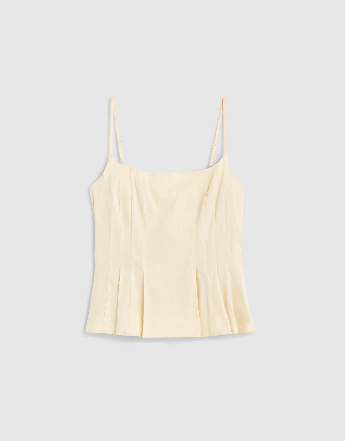 MADEWELL Darted Peplum Cami Top – Vanilla