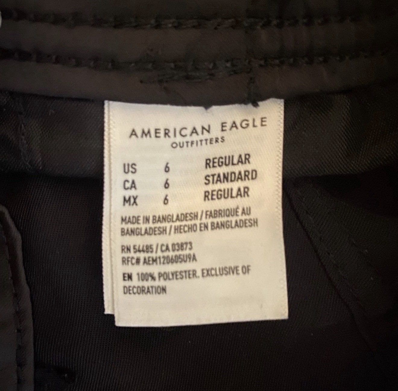 American Eagle Outfitters Women’s Black Cargo Pants, Regular Fit, Tapered Leg