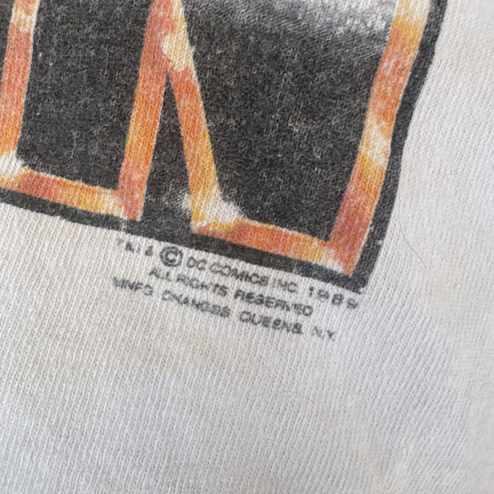 Vintage 80`s BATMAN Movie T Shirt 1989 Fruit Of The Loom Tag Size XL Made in USA