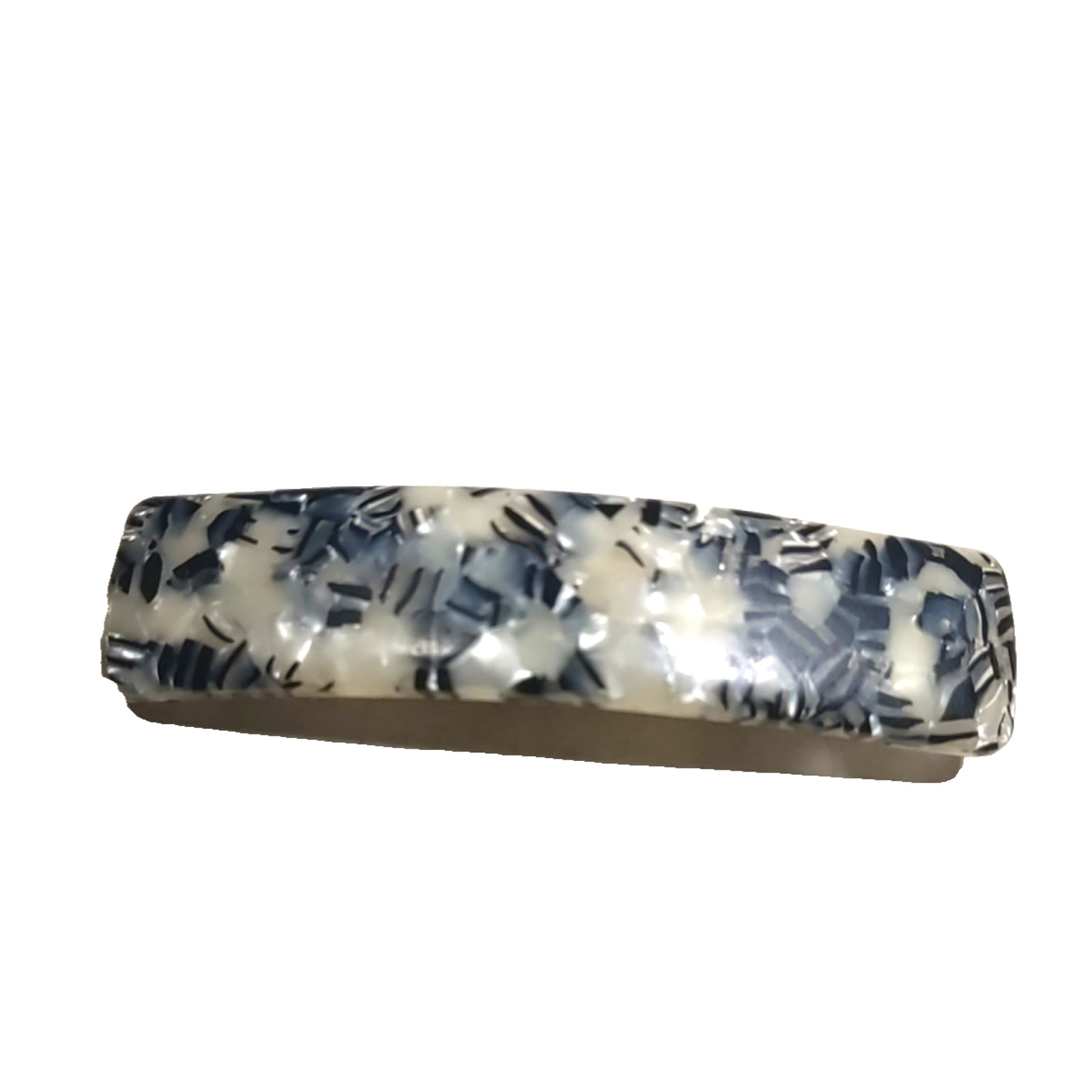 Hair Barrette Tension Clip Made On France Black Cream Midnight Escape