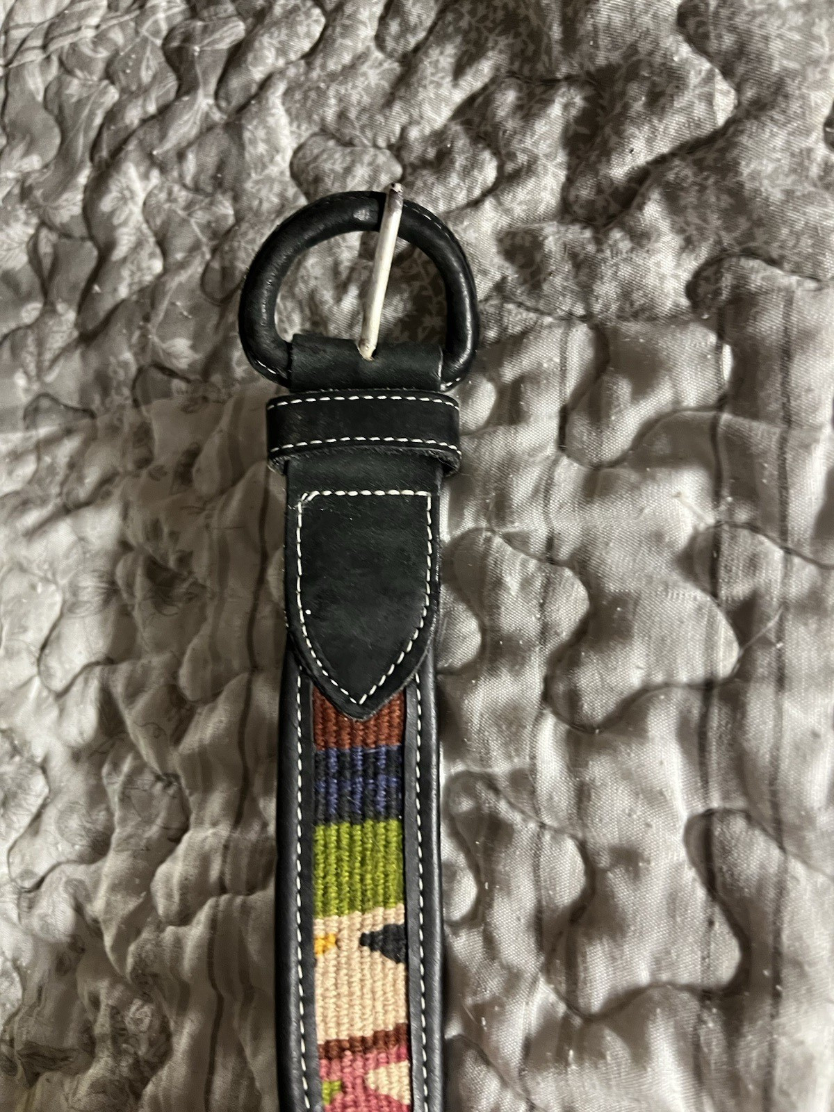 Black & Multicolor Geometric Woven Inlay Bohemian Belt 45 inches