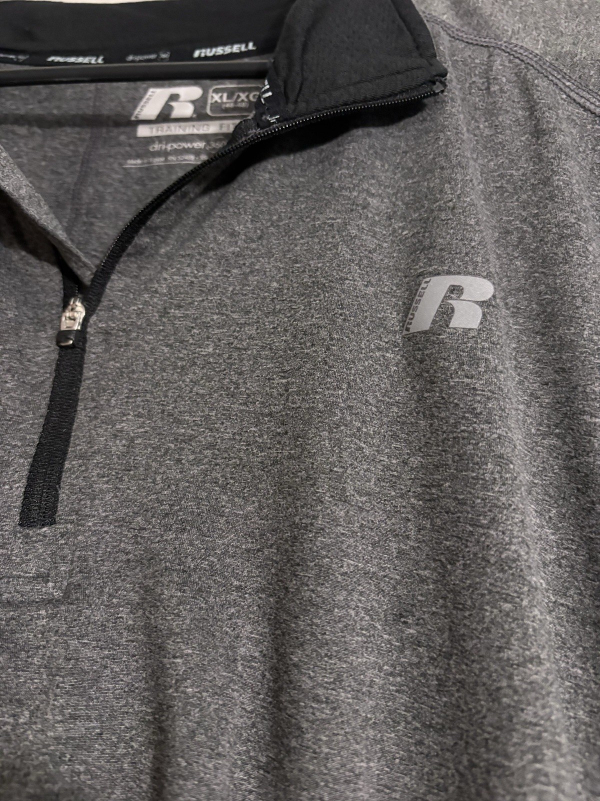 Russell Dri-Power 360 Men’s 1/4 Zip Sweatshirt Lightweight Size XL Long Sleeve