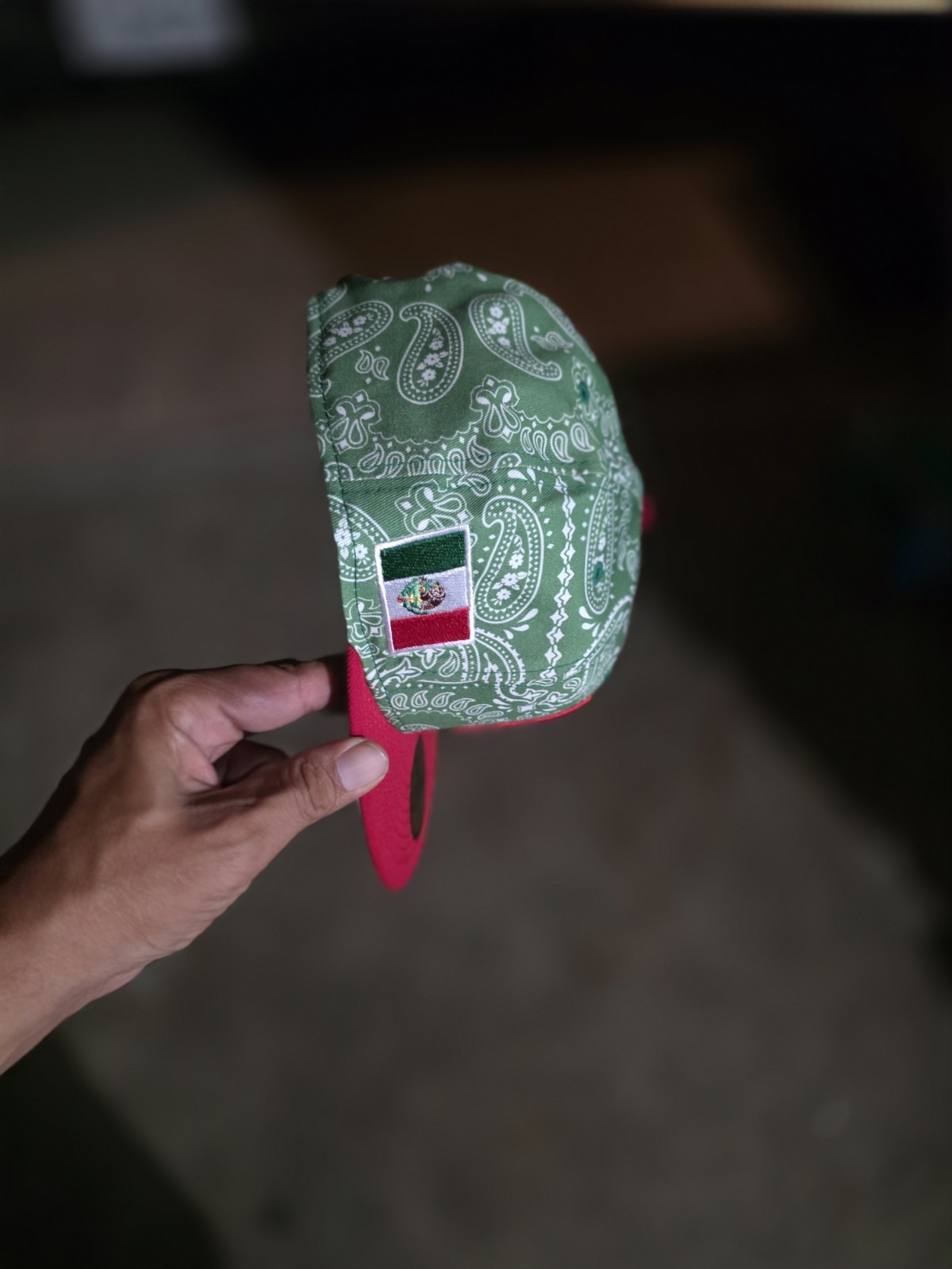 New Era 59FIFTY Baseball Cap Fitted Green/Red Paisley Men’s 7 5/8