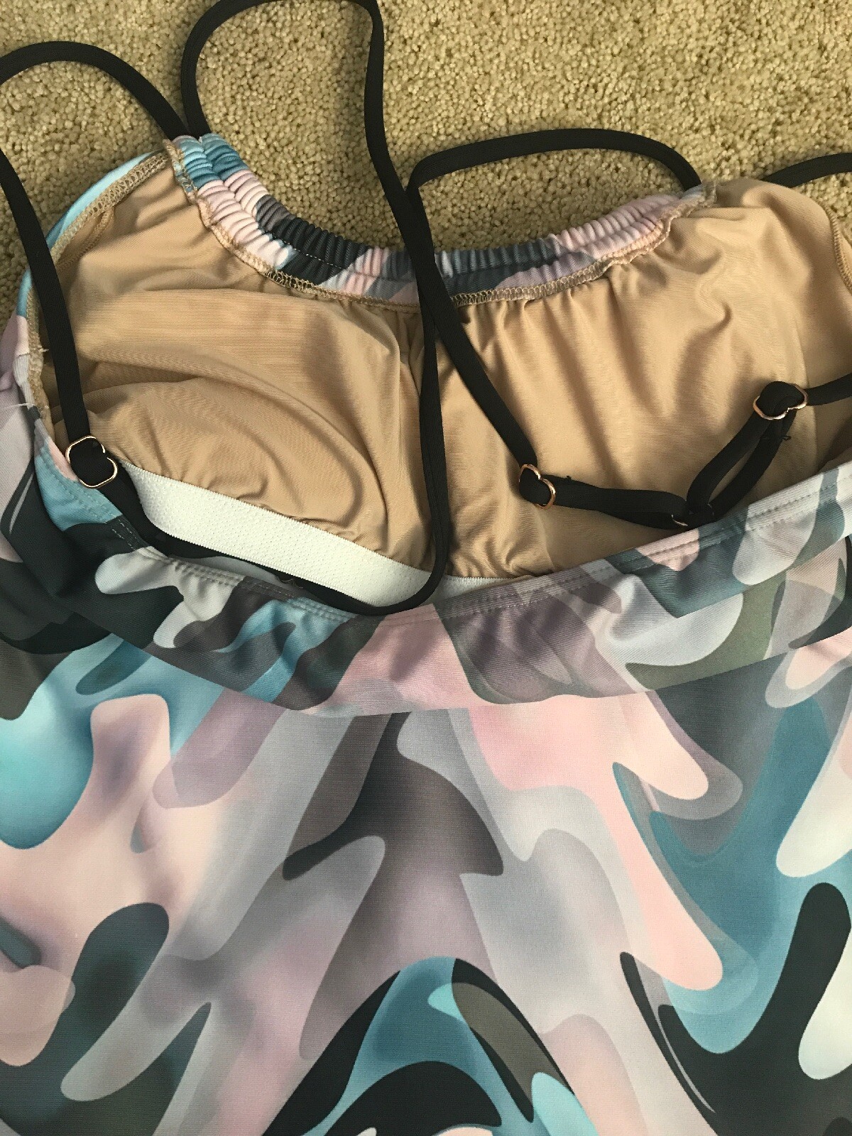 Next Brand “Boot Camp” Shirred Tankini Swimsuit Top Size Small New Retail $82