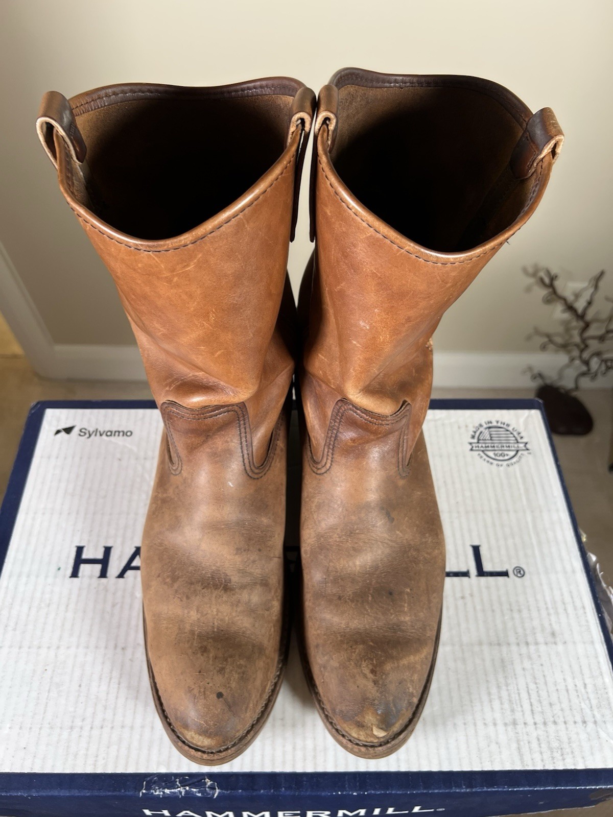 Red Wing #488 Vintage Pecos Style Brown Leather Cowboy Western Boots Sz 13 AAA