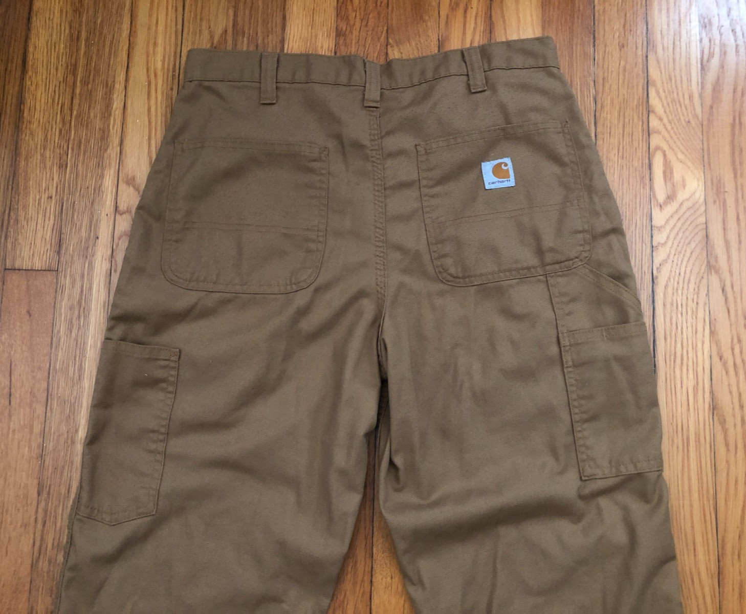 Carhartt Carpenter Brown Dungaree Fit Canvas Work Pants Men Size 32×34