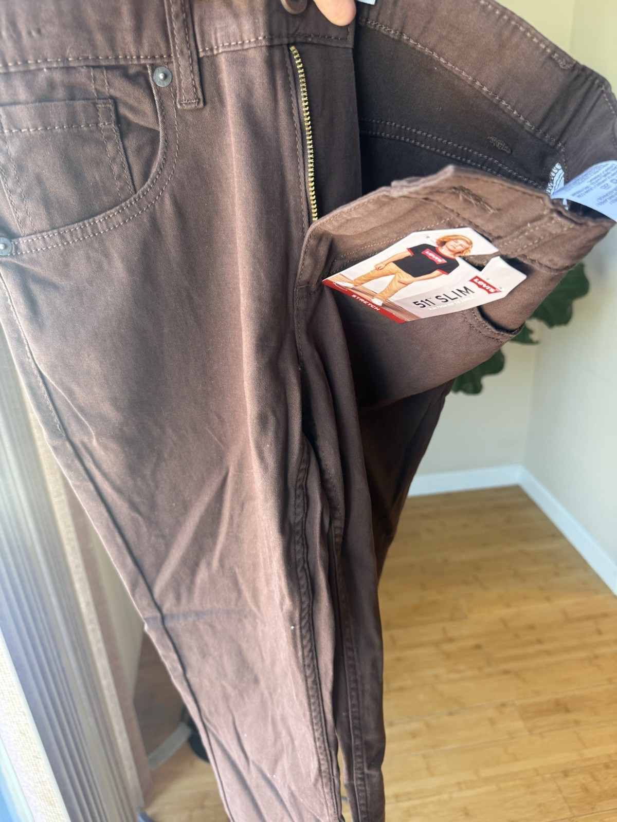 Levi Boy’s 511 Size 16 Slim Fit Stretch Denim Jean W 26 L 30 Brown
