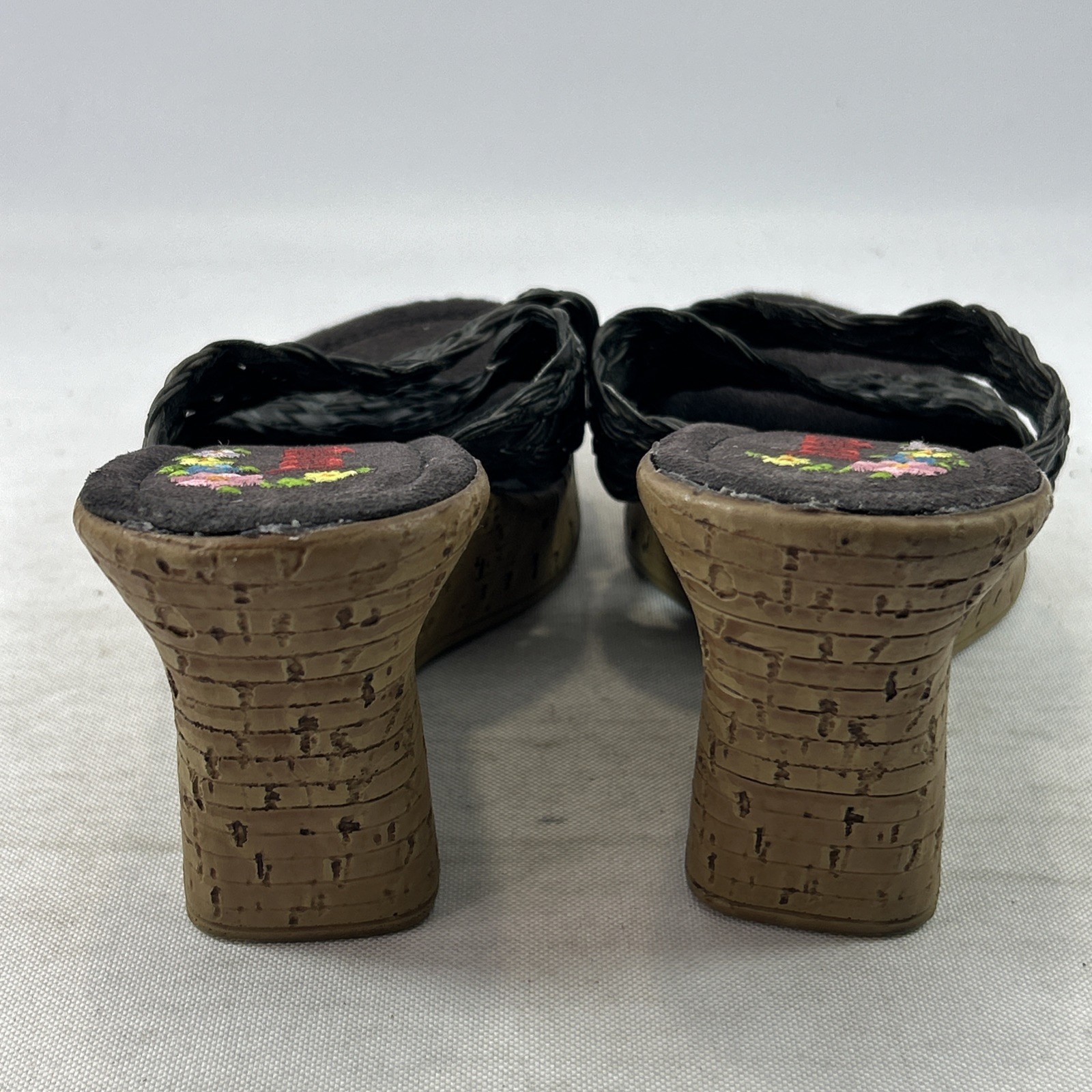 Vintage BONGO Y2K Black Chunky Platform Wedge Shoes Women’s Size 8M Strappy 90s